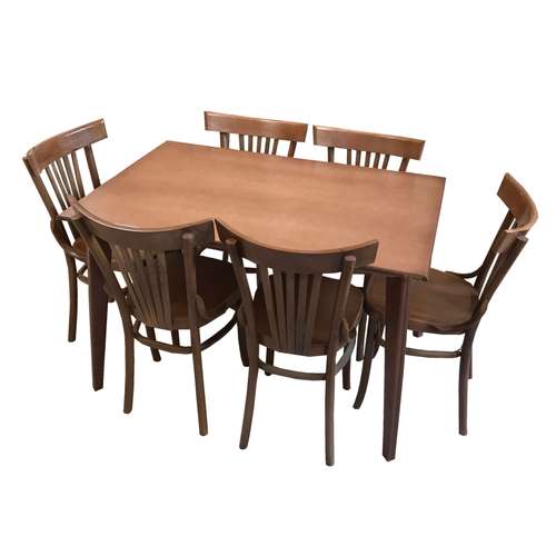 میز و صندلی ناهار خوری 6 نفره اسپرسان چوب مدل Sm43