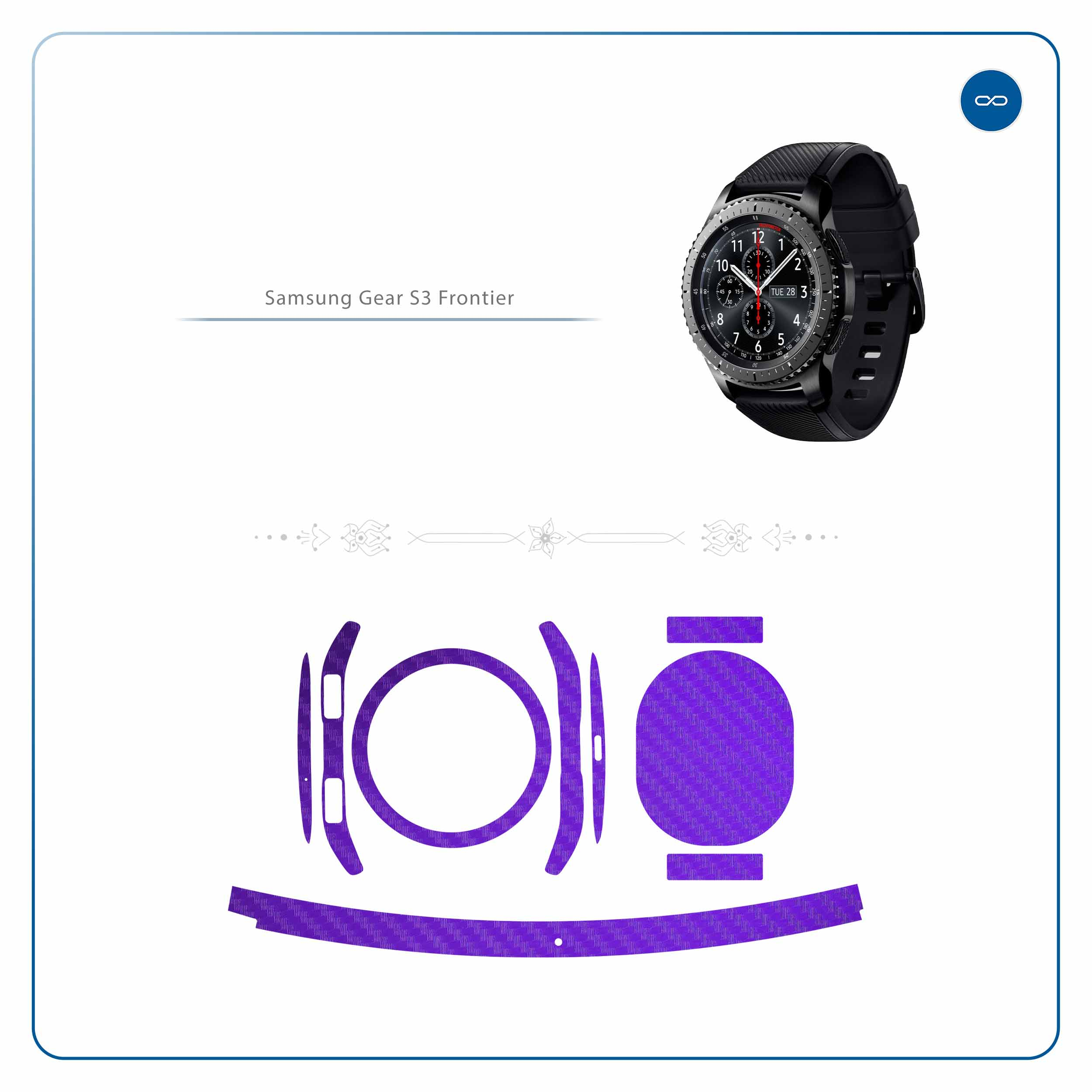 برچسب ماهوت طرح Purple-Fiber مناسب برای ساعت هوشمند سامسونگ Galaxy Gear S3 Frontier
