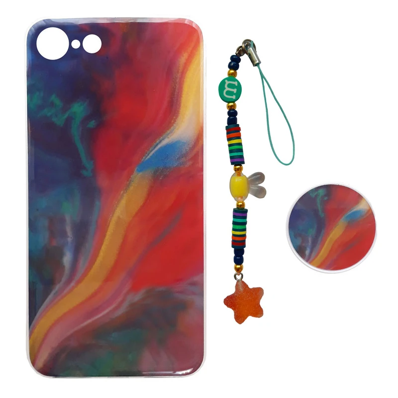 کاور کد A5321 مناسب برای گوشی موبایل اپل iPhone 7 / 8 / SE 2020 به همراه پایه نگهدارنده و بند آویز