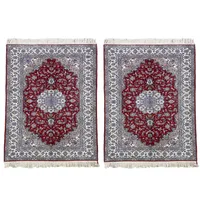 فرش دستباف 4 متری طرح شبنم گرده ابریشم کد 64300-64301 یک جفت