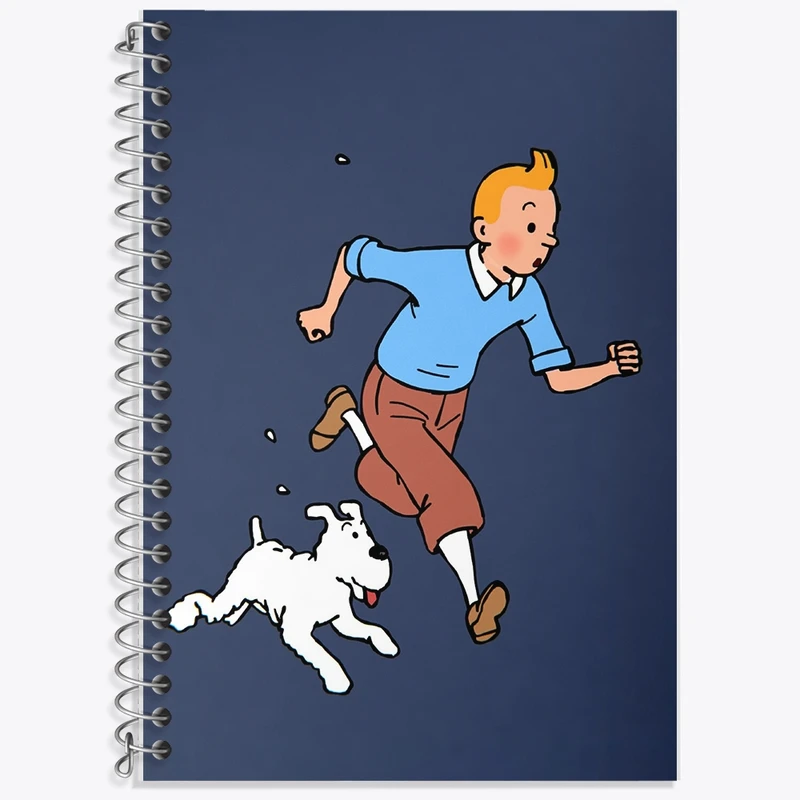 دفتر زبان 50 برگ خندالو مدل سه خط طرح تن تن (Tintin) کد F964