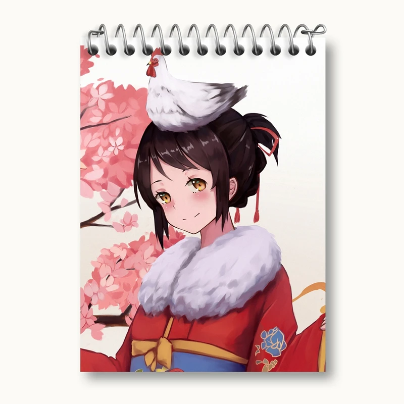 دفتر یادداشت 50 برگ خندالو مدل میتسویا میامیزو انیمه یورنیم Your Name کد 16262