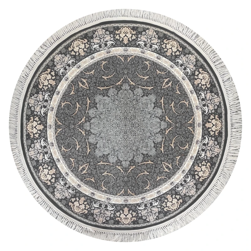 فرش ماشینی 1200 شانه فرش توس مشهد زمینه دودی لایت حاشیه دودی لایت مدل 1224