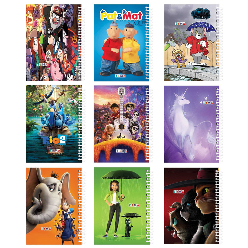 دفتر مشق 50 برگ تیما مدل ARIAL مجموعه 9 عددی