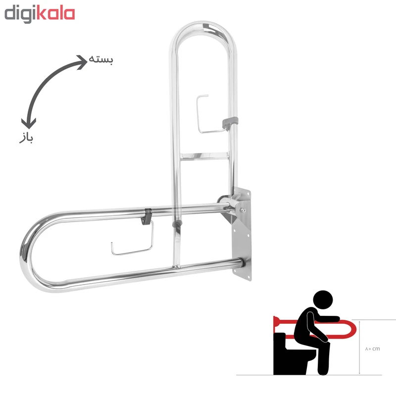 عکس شماره 4 : دستگیره کنار توالت فرنگی توان سازان فردا مدل ssm75