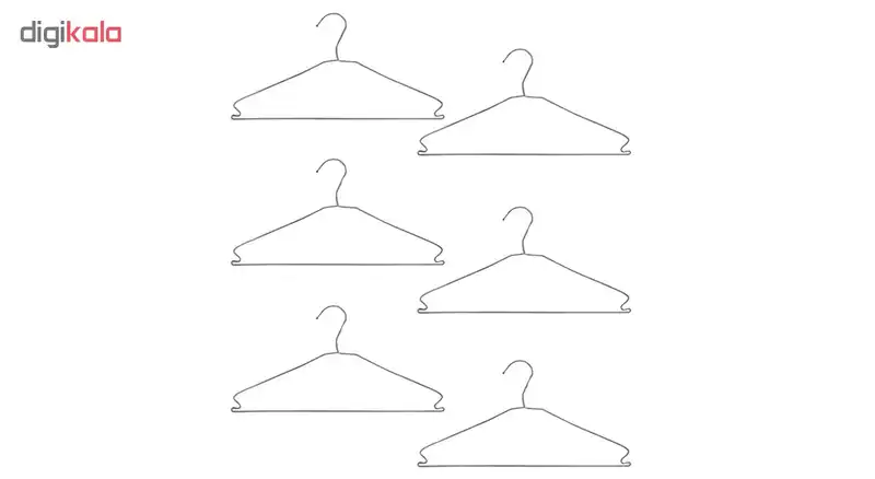 چوب لباسی مدل Helia بسته 6 عددی