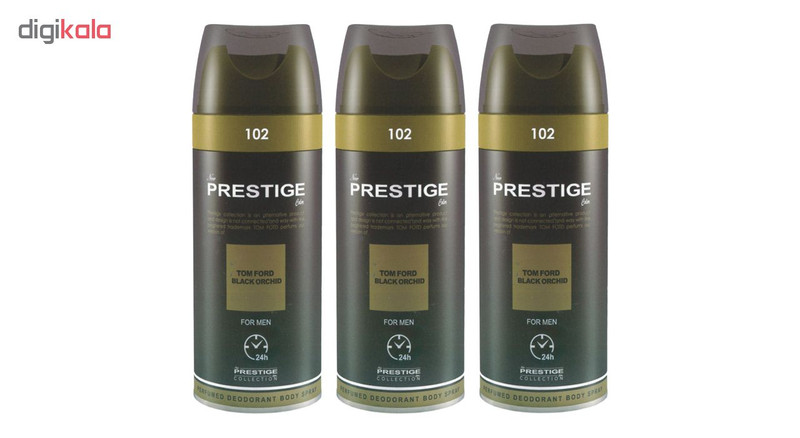 اسپری خوشبو کننده بدن مردانه پرستیژ مدل TOM FORD BLACK ORCHID حجم 150 میلی لیتر مجموعه 3 عددی