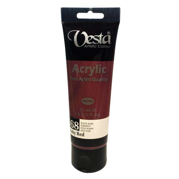 رنگ اکریلیک وستا مدل rubby red کد68 رنگ اکریلیک وستا مدل rubby red کد68