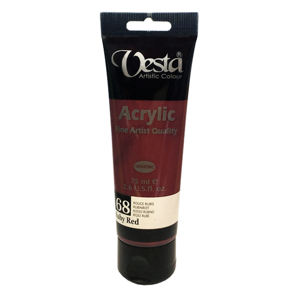 رنگ اکریلیک وستا مدل rubby red کد68 رنگ اکریلیک وستا مدل rubby red کد68