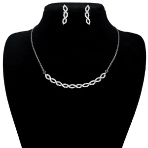 نیم ست نقره زنانه آی جواهر طرح زنجیر کد 77332NN