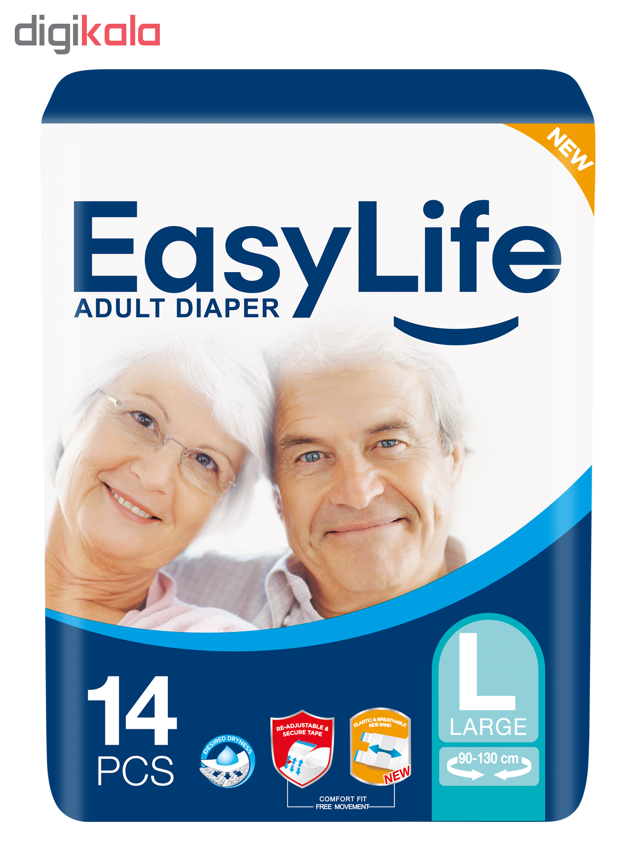 پوشک کامل بزرگسال ایزی لایف مدل Large بسته 14 عددی