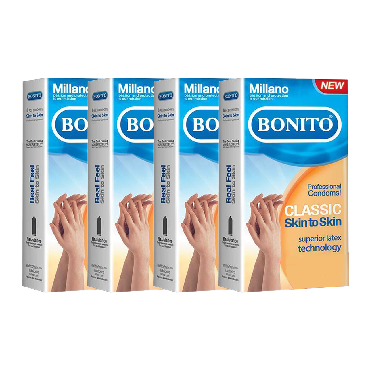 کاندوم بونیتو مدل Skin To Skin مجموعه 4 عددی