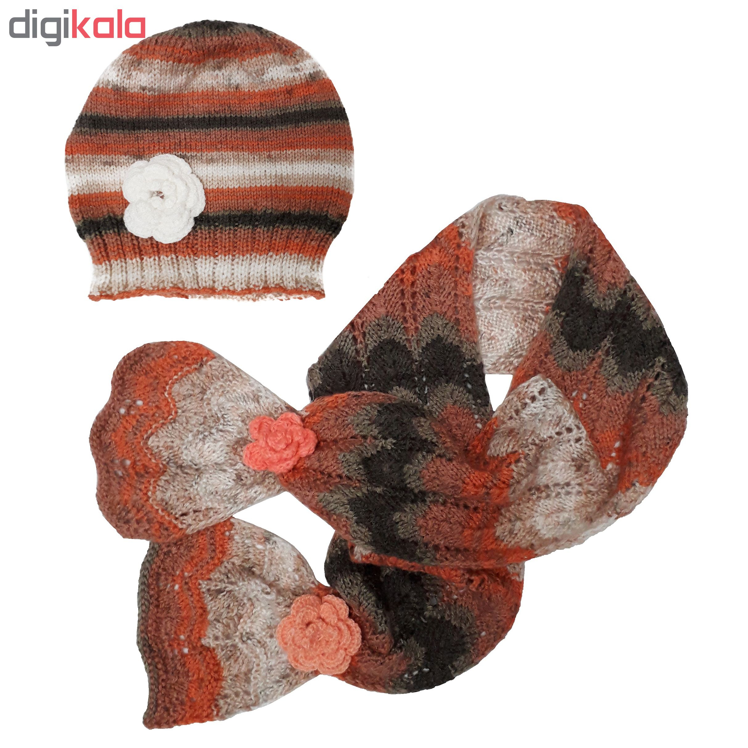 شال و کلاه بافتنی طرح زیبا 003