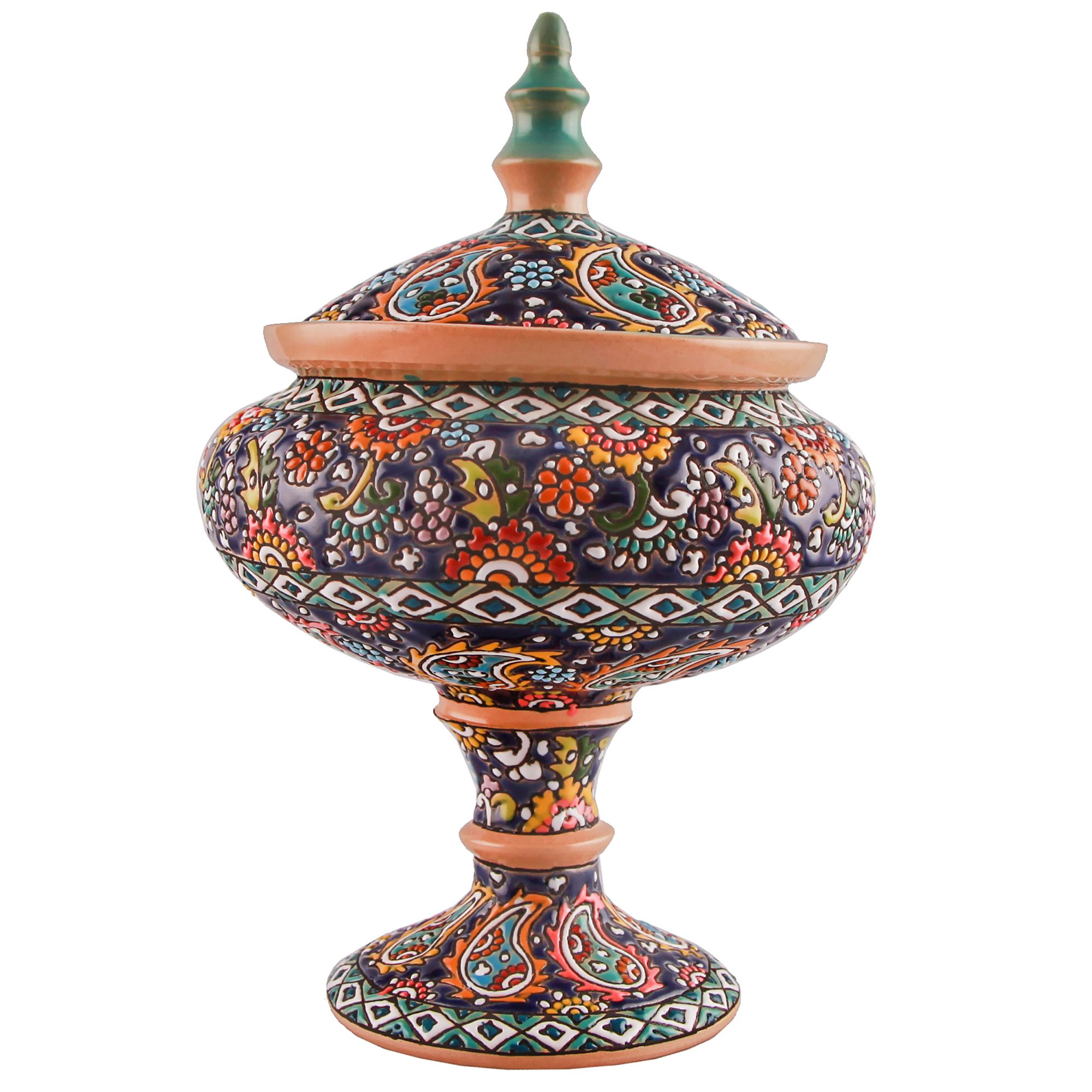 شکلات خوری میناکاری سفالی طرح بته جقه کد 79095