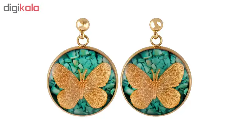 گوشواره طلا 24 عیار زنانه الون طرح پروانه کد 198409