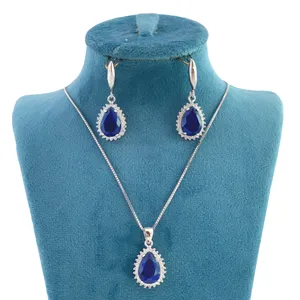 نیم ست نقره زنانه مدل اشک کد AS - 7