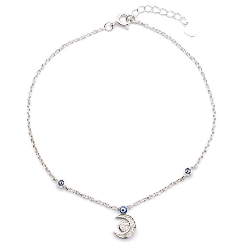 پابند نقره بهارگالری طرح Moon Heart کد 408001