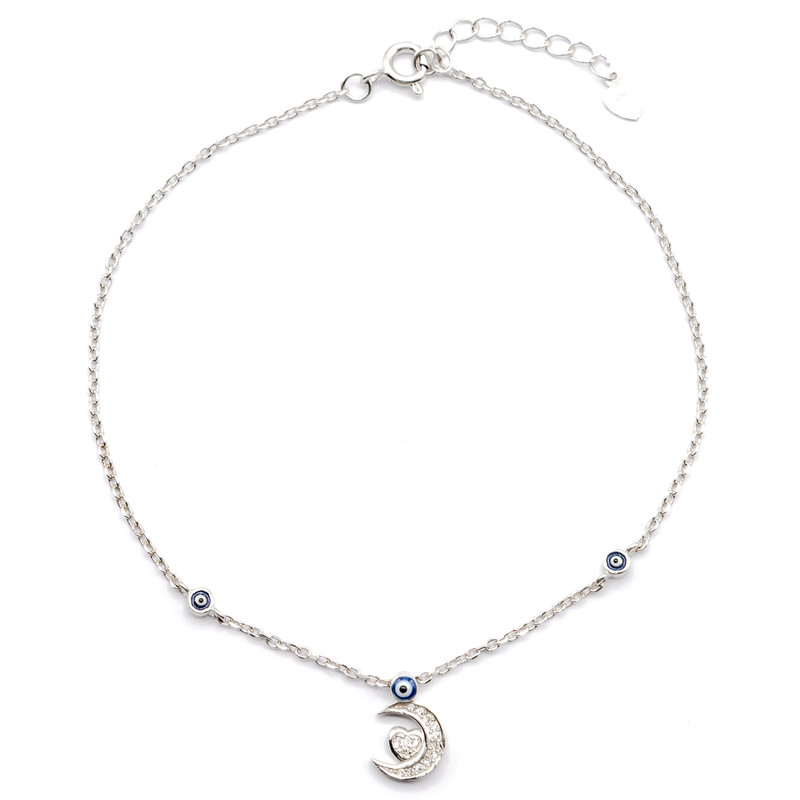 پابند نقره بهارگالری طرح Moon Heart کد 408001