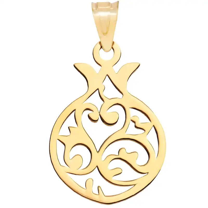 آویز گردنبند طلا 18عیار زنانه طرح اسلیمی انار مدل SG138