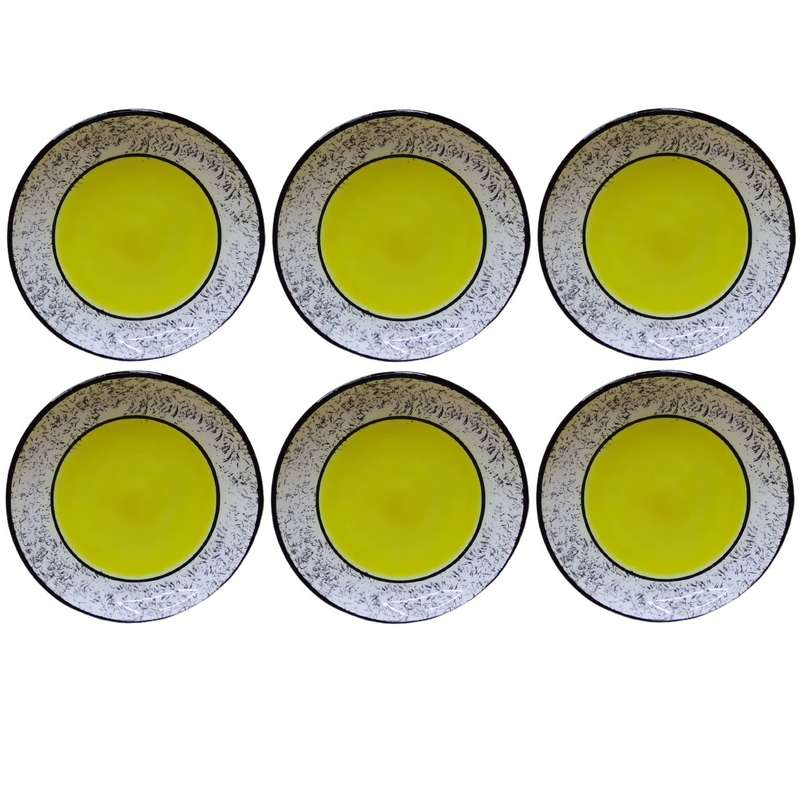 بشقاب خورش خوری مدل مرمر بسته 6 عددی