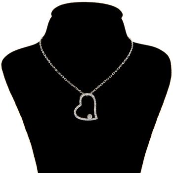 گردنبند نقره زنانه بهارگالری طرح Jeweled heart کد 402022
