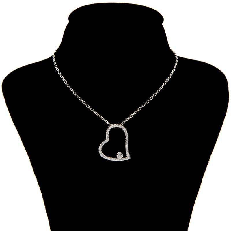 گردنبند نقره زنانه بهارگالری طرح Jeweled heart کد 402022 گردنبند نقره زنانه بهارگالری طرح Jeweled heart کد 402022