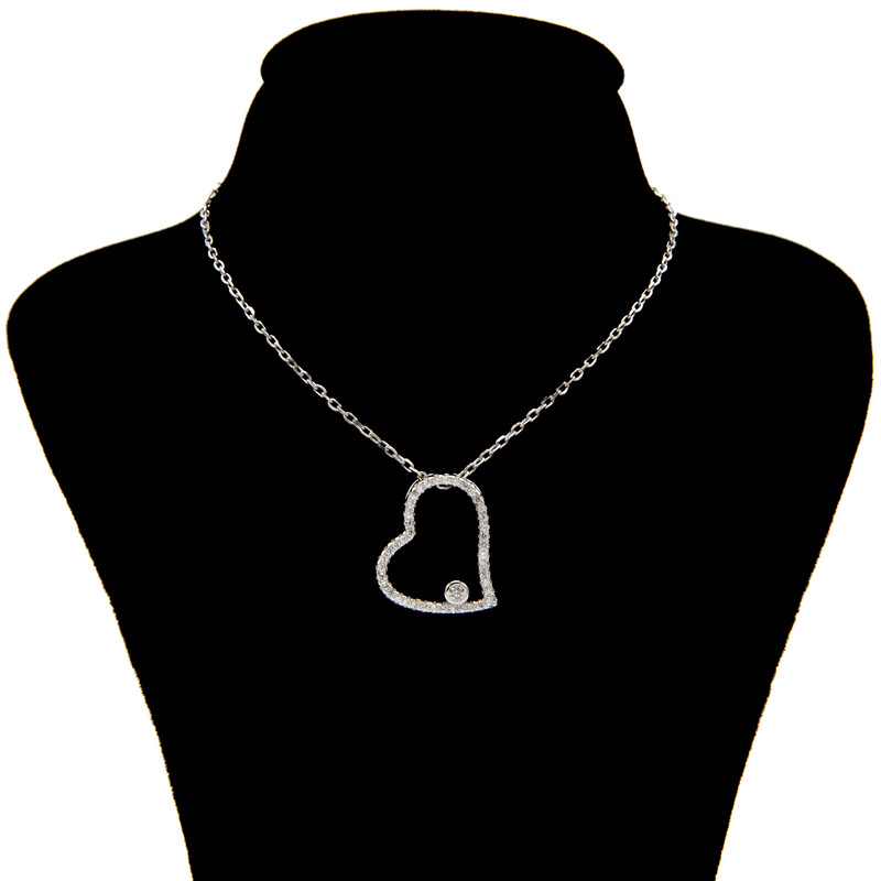 گردنبند نقره زنانه بهارگالری طرح Jeweled heart کد 402022 گردنبند نقره زنانه بهارگالری طرح Jeweled heart کد 402022
