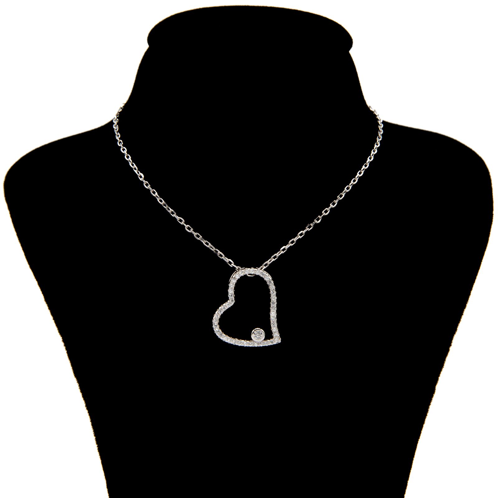 گردنبند نقره زنانه بهارگالری طرح Jeweled heart کد 402022 -  - 1