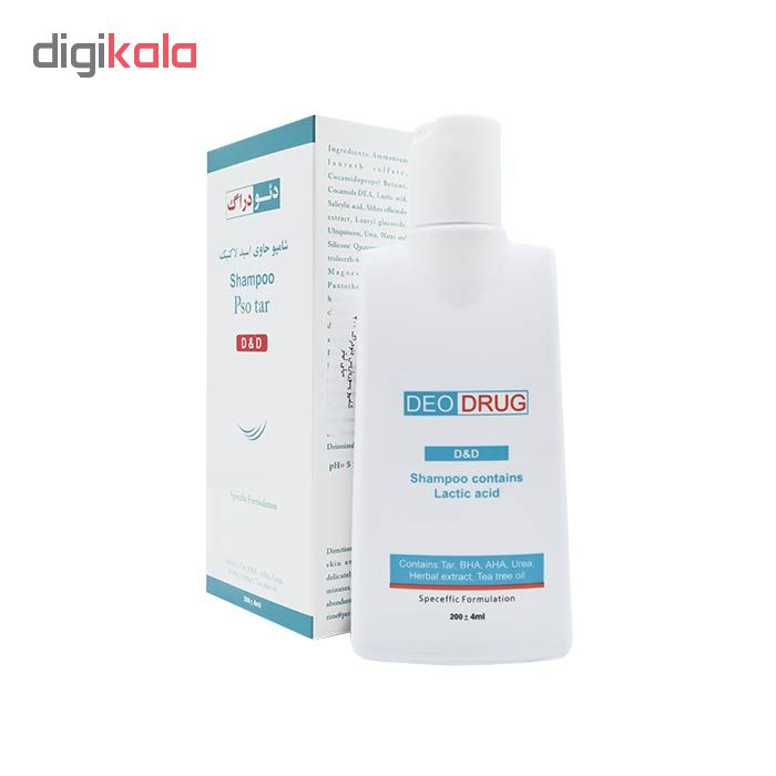 شامپو پسوریازیس دئودراگ سری Lactic Acid مدل Pso Tar حجم 200 میلی لیتر