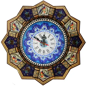 ساعت دیواری خاتم کاری طرح خورشید کد MRK1