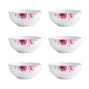 پیاله چینی زرین ایران مدل رزفلاور بسته 6 عددی