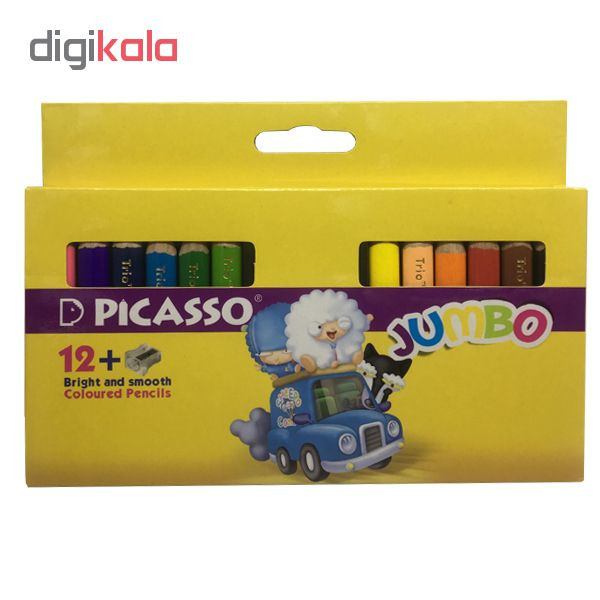 مداد رنگی 12 رنگ پیکاسو مدل jumbo کد 87209