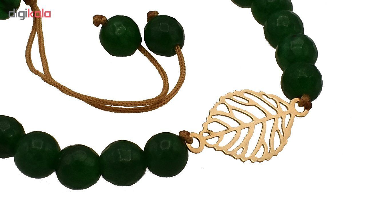 دستبند طلا 18 عیار زنانه آمانژ طرح برگ کدD2560