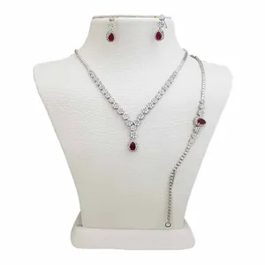 نیم ست نقره زنانه ترمه 1 طرح اشک کد SE 1040