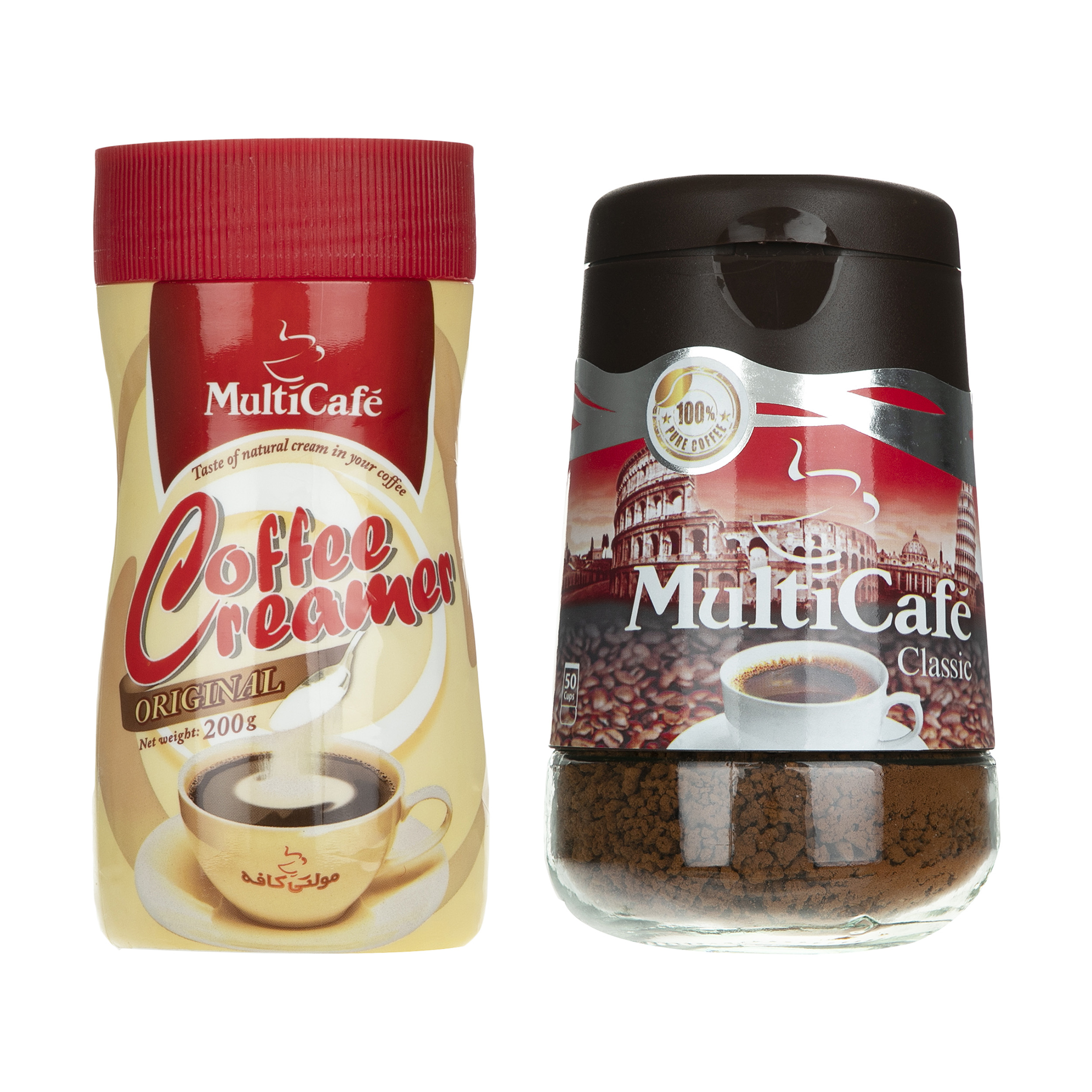 قهوه فوری کلاسیک مولتی کافه - 100 گرم به همراه کافی کریمر - 200 گرم