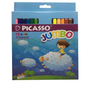 مداد رنگی 12 رنگ پیکاسو مدل jumbo کد 88748 به همراه تراش