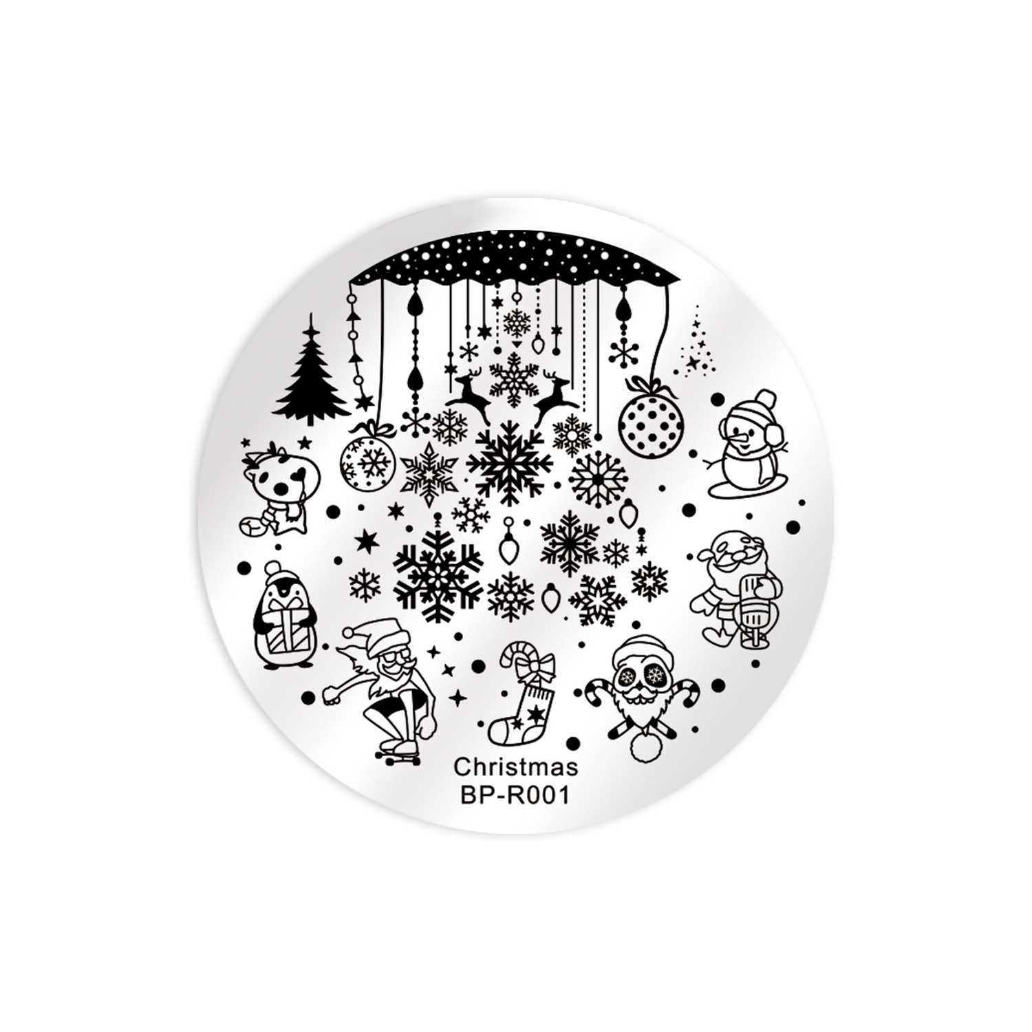 شابلون طراحی ناخن برن پرتی مدل Christmas BP-R001