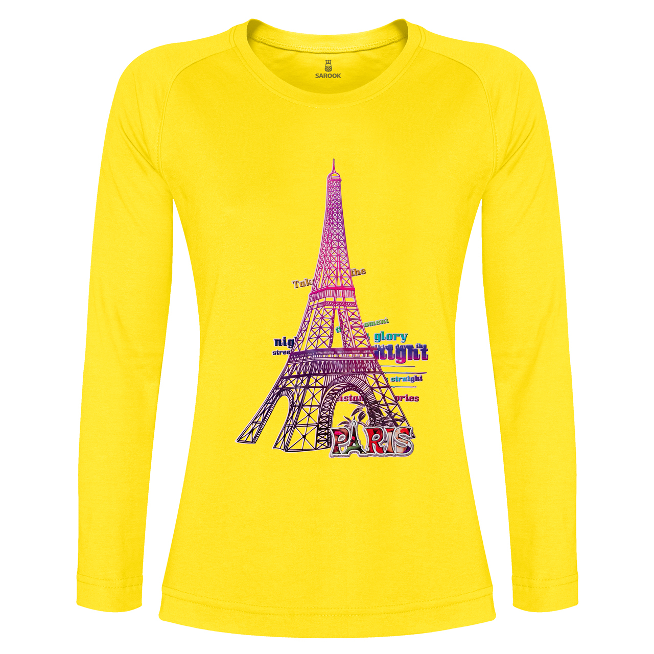 تی شرت آستین بلند زنانه ساروک طرح Eiffel کد 04