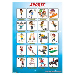 پوستر آموزشی چاپ پارسیان طرح آموزش زبان انگلیسی مدل 003 SPORTS