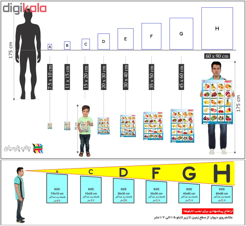 پوستر آموزشی چاپ پارسیان طرح آموزش زبان انگلیسی مدل 007 FRUIT