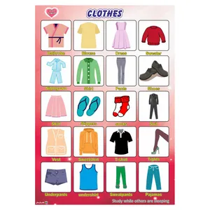 پوستر آموزشی چاپ پارسیان طرح آموزش زبان انگلیسی مدل 009 CLOTHES 