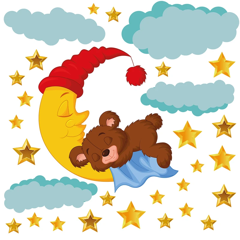 استیکر دیواری صالسو آرت مدل bear sleep mjr