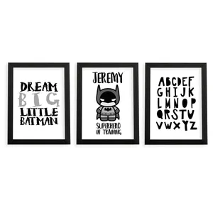 تابلو اتاق کودک طرح بتمن مجموعه 3 عددی