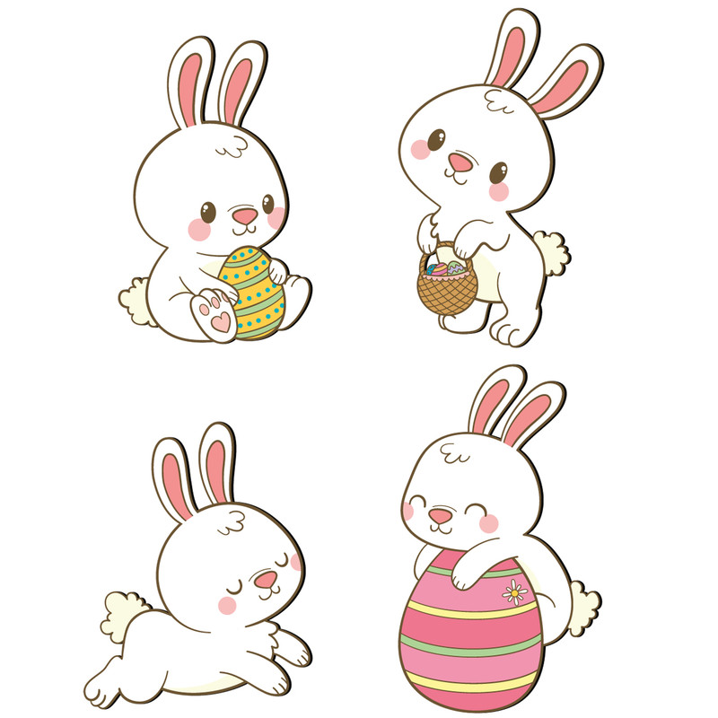 استیکر کلید و پریز ژیوار مدل Bunny بسته 4 عددی