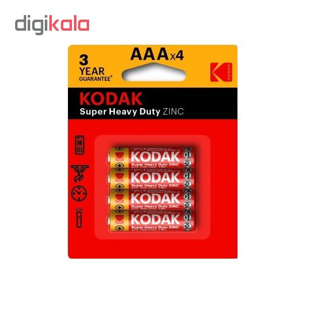 باتری نیم قلمی کداک مدل Super Heavy Duty ZINC بسته 4 عددی