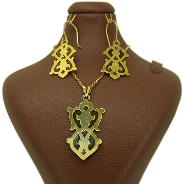 نیم ست نقره زنانه کارنلین کد EM3001