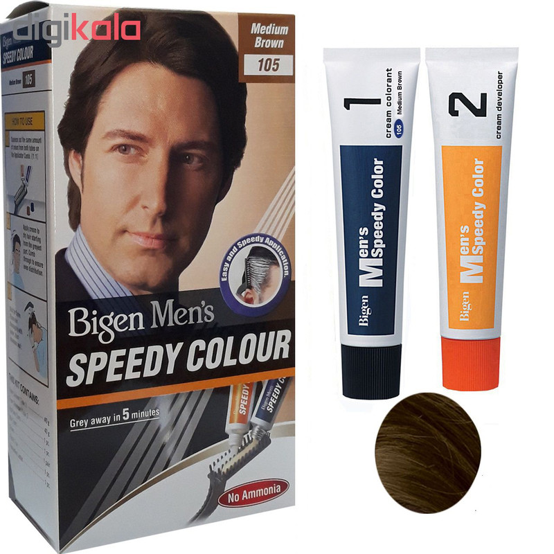 کیت رنگ مو بیگن سری Speedy Colour شماره 105 حجم 40 میلی لیتر رنگ قهواه ای متوسط کیت رنگ مو بیگن سری Speedy Colour شماره 105 حجم 40 میلی لیتر رنگ قهواه ای متوسط