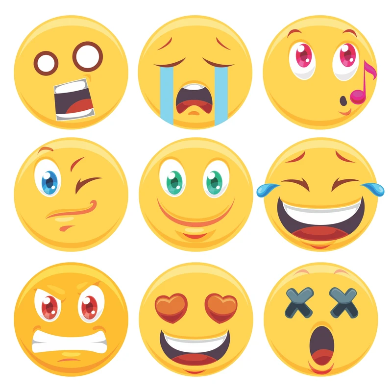 استیکر تزئینی موبایل و تبلت طرح ایموجی 3 مدل BSB-00410 مجموعه 9 عددی