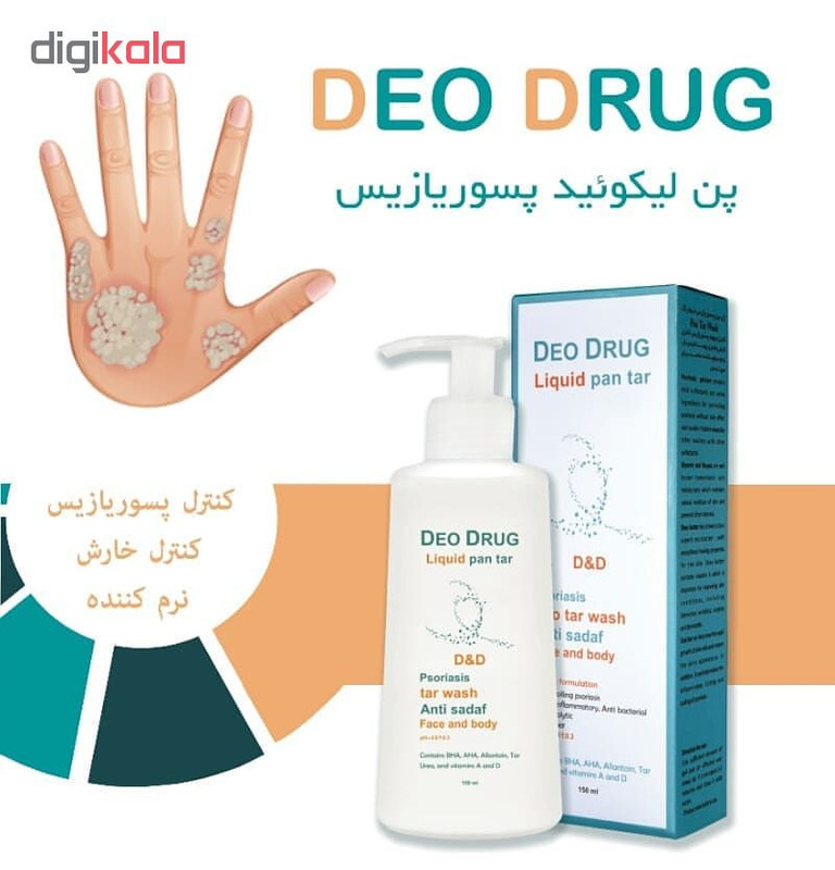پن مایع پسوریازیس دئودراگ مدل Pso tar 0650 حجم 150 میلی لیتر