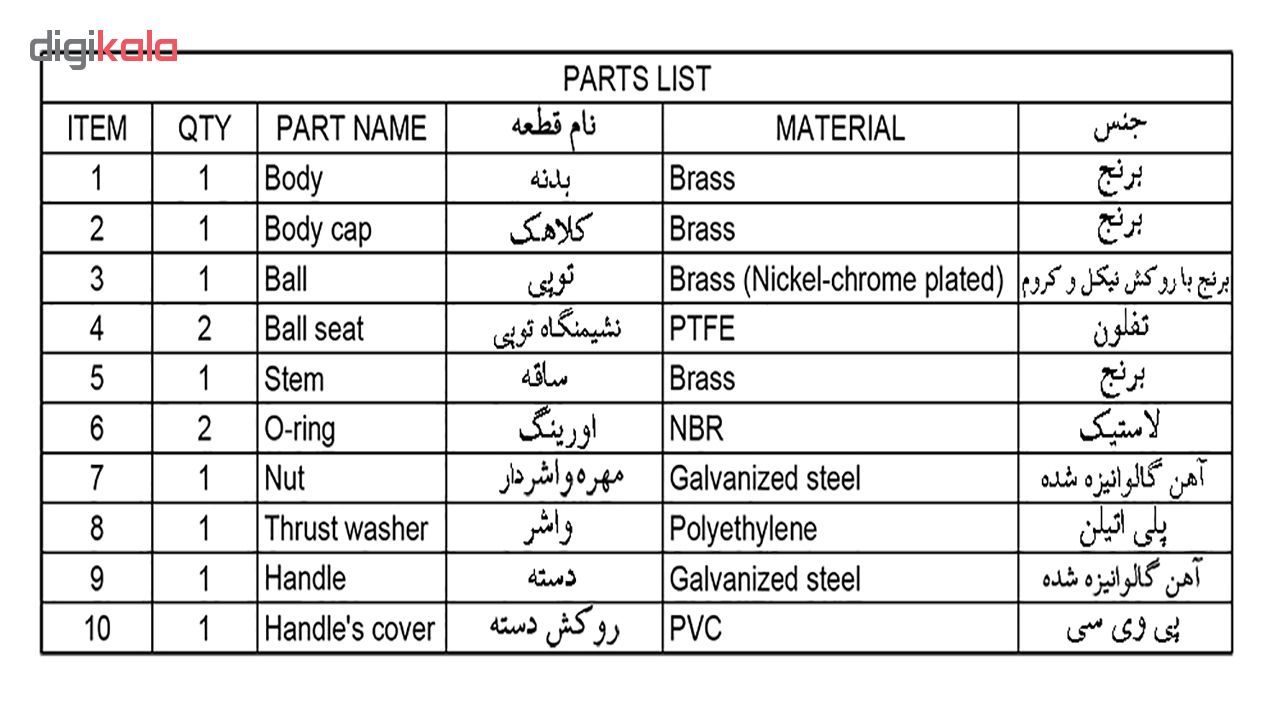 شیر گاز امین شیر مدل MOP5 سایز 1 اینچ